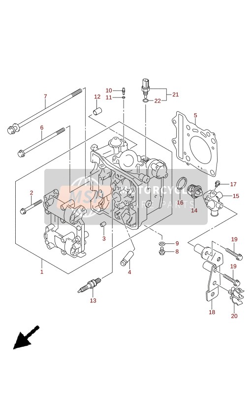 Suzuki AN400A 2022 Cilinderkop voor een 2022 Suzuki AN400A